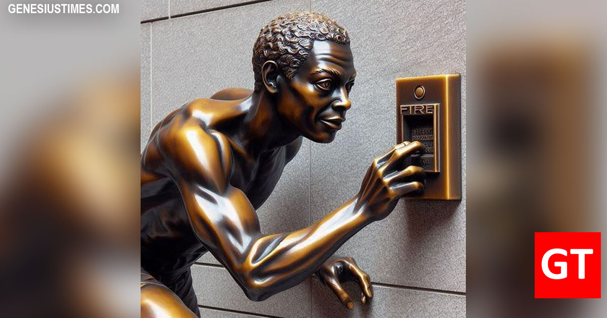 Congress unveils statue of Jamaal Bowman pulling fire alarm in Capitol ...