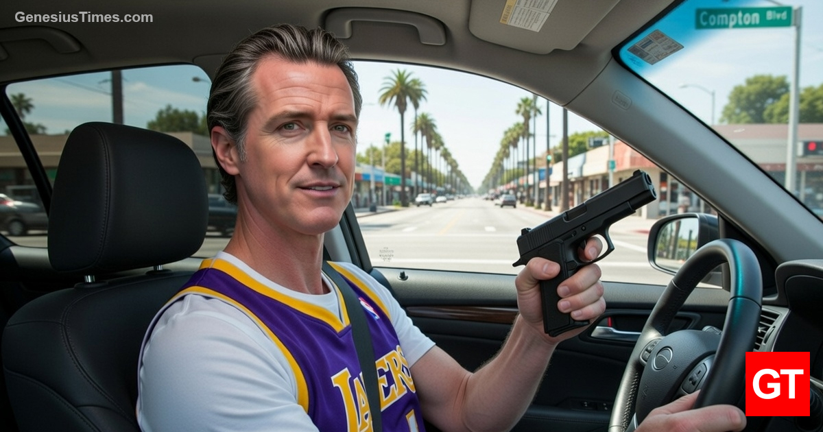 Newsom Conducts High-Profile Drive-By Shooting in  Compton to Prove He’s ‘Just Like Them’