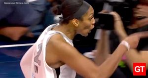 aja-wilson-pointing