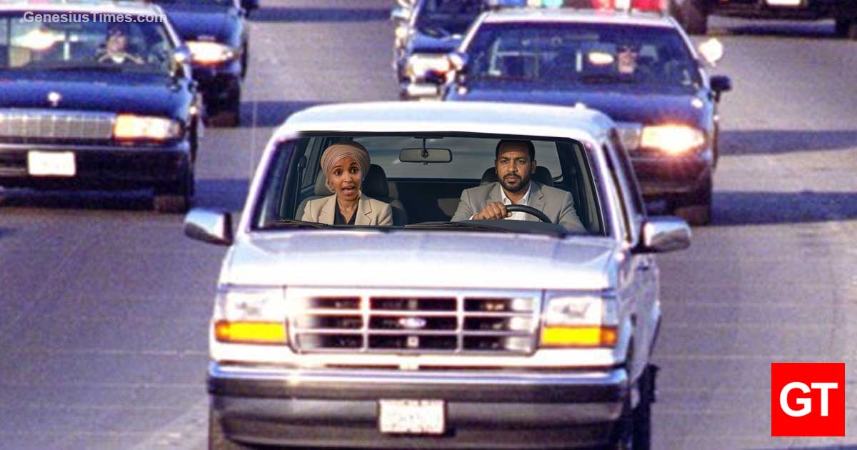 Ilhan Omar Spotted Fleeing United States in White Ford Bronco Driven by Brother-Husband