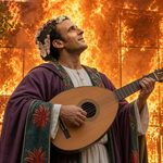 Macron Caught Playing Lute As France Burns to the Ground